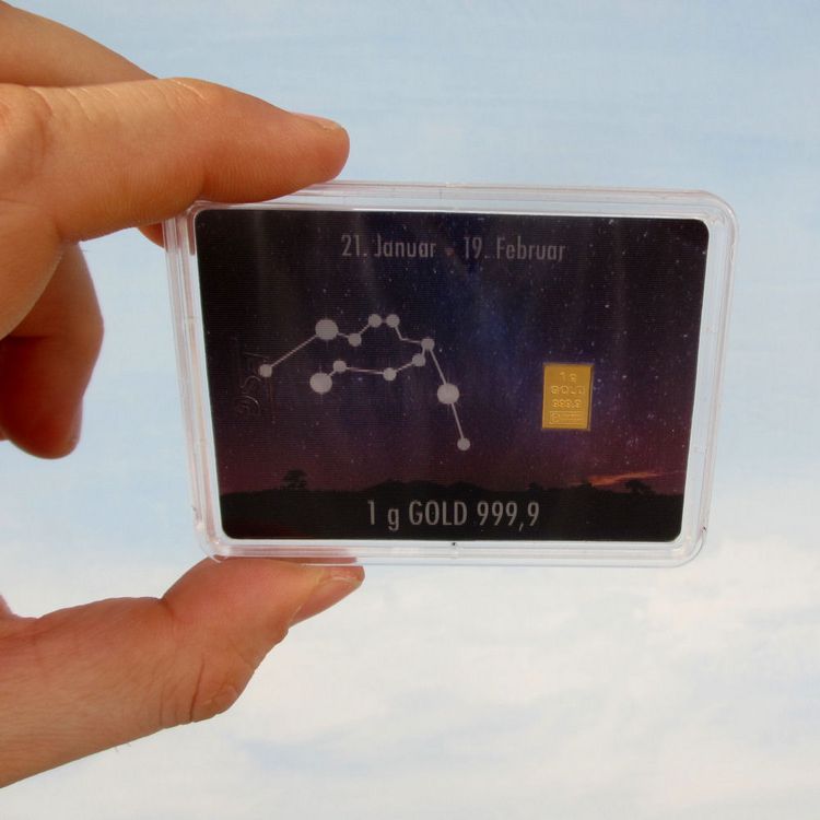 1g Goldbarren Sternzeichen Wassermann 1g Goldbarren Sternzeichen Wassermann
